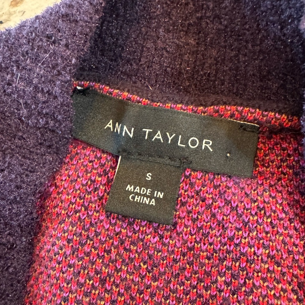 Ann Taylor Vibrant Plaid Button-Up Cardigan - Picture 6 of 6